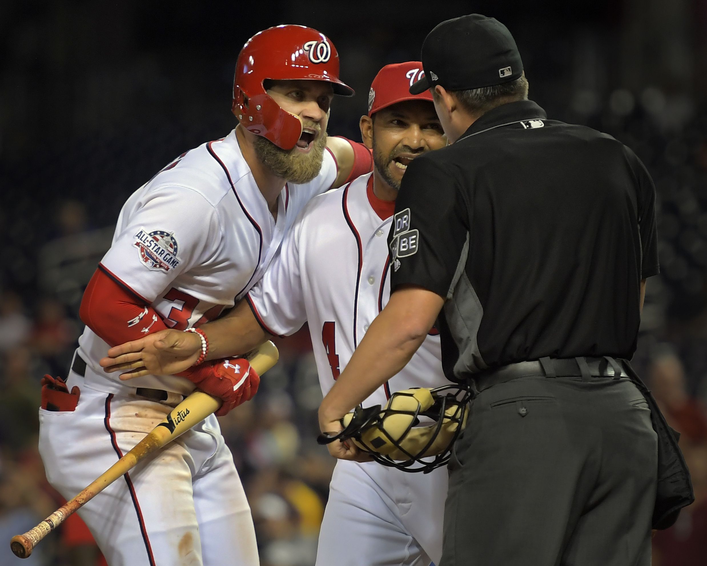 Nats' Bryce Harper's throw ruled out on review