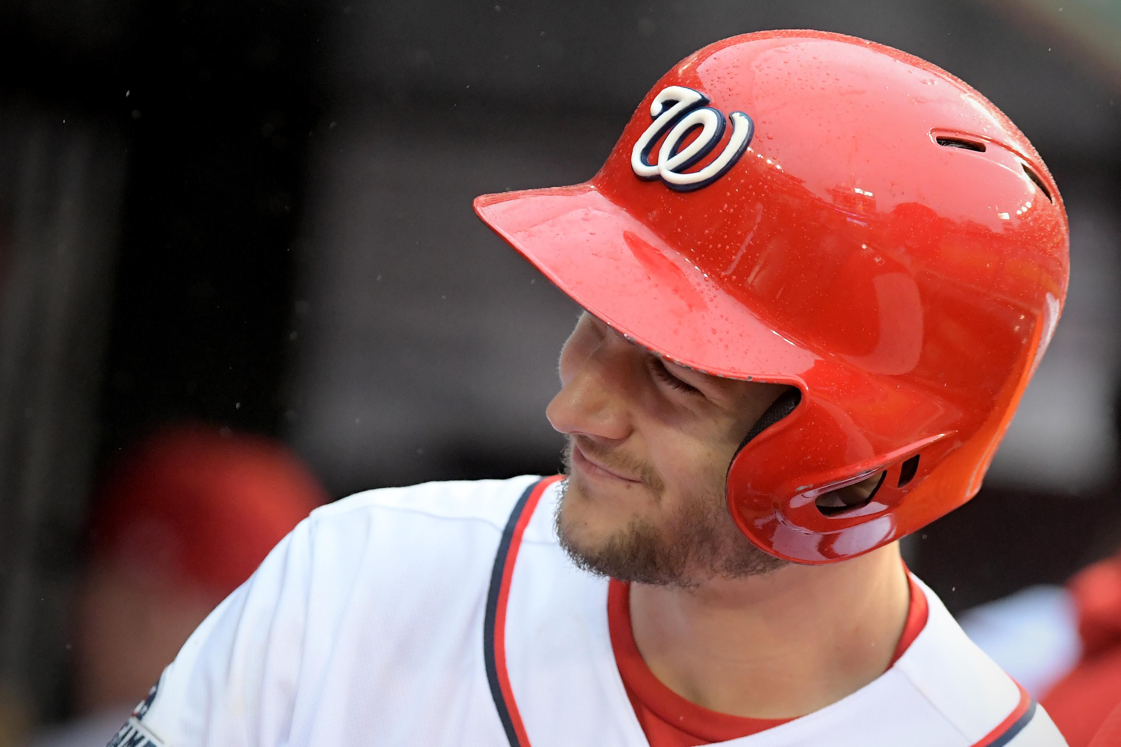 Washington Nationals Trea Turner stands at the plate dressed for