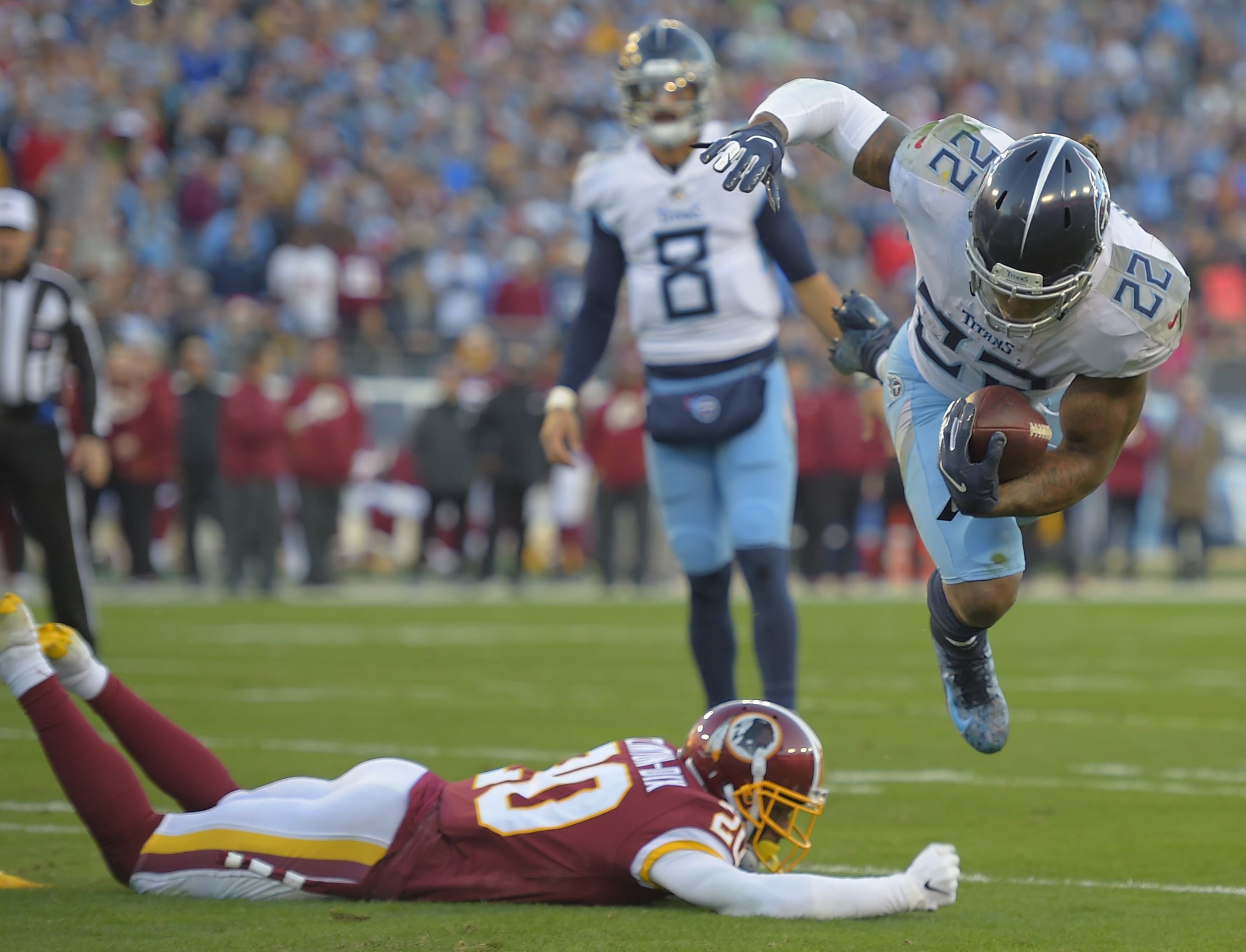 Josh Norman, Taylor Lewan get into altercation after Tennessee Titans win  over Washington Redskins